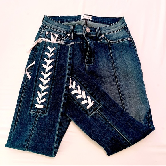 Hudson Midrise Nico Laxe Up Super Skinny Crop Ankle Jeans in size 25 - Picture 2 of 7